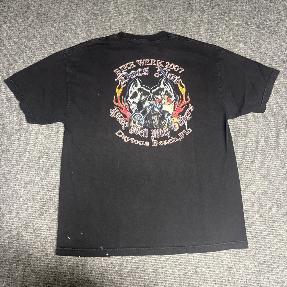 Vintage Daytona‎ Beach Bike Week 2007 Graphic T Shirt Skull Biker